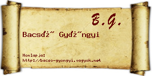 Bacsó Gyöngyi névjegykártya